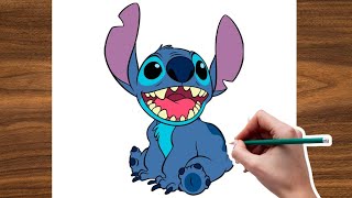 Stitch  Como desenhar o Stitch  Desenhos Passo a Passo [upl. by Couchman]