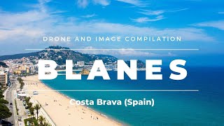 Blanes  Costa Brava Spain Beach Coastline and Harbour Drone [upl. by Ydnyl]