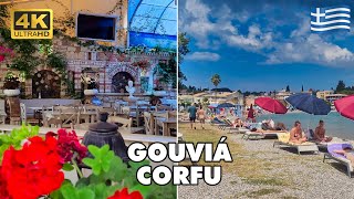 GOUVIÁ Corfu Island Greece 🇬🇷  Idyllic Beach 🏖️  Walking Tour 4K UHD [upl. by Peedsaj72]