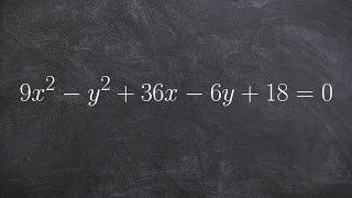 Convert to a hyperbola to standard form to find foci vertices center and asymptotes [upl. by Tosch681]