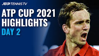 Medvedev Leads Russia Zverev amp Shapovalov Battle  ATP Cup 2021 Highlights Day 2 [upl. by Ttoille]