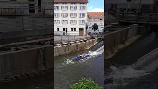 Esslingen am Neckar  Bootsrutsche mit Faltboot [upl. by Wester]