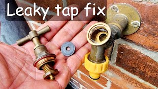 Outside Tap Leaking Fix Washer Replacement [upl. by Ennahtur673]