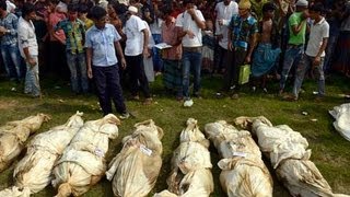 Bangladesh building collapse unidentified bodies buried in Dhaka [upl. by Selfridge]