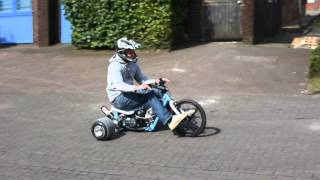 Motorised Drift Trike  First ride [upl. by Millburn889]