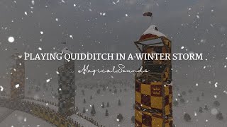 Playing Quidditch in a winter storm Harry Potter and Hogwarts Legacy music and ambiance [upl. by Caitlin]