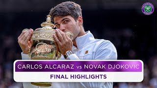 Alcaraz goes backtoback  Carlos Alcaraz vs Novak Djokovic  Final Highlights  Wimbledon 2024 [upl. by Atekihc]