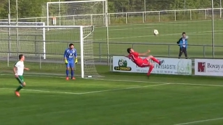 Defender scores stunning overhead kick … own goal – video [upl. by Yrebmik597]