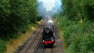 70000 steams through the Sevenoaks Weald en route to London with a Steam Dreams Charter 6824 [upl. by Elleunamme]