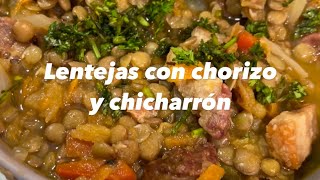 Cómo hacer lentejas colombianas  Con chicharrón y chorizo [upl. by Laverna]