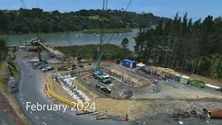 O Mahurangi – Penlink Wēiti Bridge timelapse  February 2024 [upl. by Guenevere]