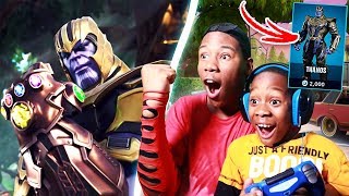 9 YEAR OLD BROTHER PLAYS AS THANOS In FORTNITE INFINITY GAUNTLET [upl. by Adnalro]