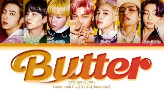 BTS Butter Lyrics Color Coded Lyrics [upl. by Lledniw275]