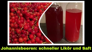 Johannisbeersaft und Johannisbeerlikör Rezept ohne Entsafter selber machen  Selbstversorgung [upl. by Agatha629]