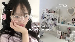 productive homebody vlog🧸 back home after 7 months reorganizing my entire room trying crumbl [upl. by Yla142]