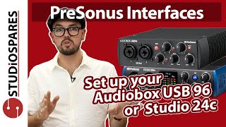 How to set up a PreSonus Audiobox USB 96 or Studio 24c [upl. by Anirtal]