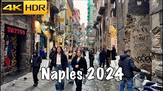 A Spring in Naples Italy 🇮🇹 Walking The Quaint Street of Naples 4K HDR [upl. by Yrroc]