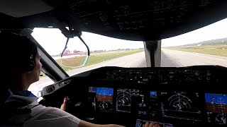 Boeing 7878  Departing Montego Bay  cockpit view [upl. by Goldston]