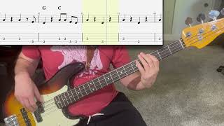 Chattahoochee  Alan Jackson  Bass Guitar Cover Play Along Tabs [upl. by Ayatan]