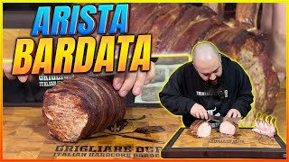 Ricetta Arista di Maiale Bardata con Bacon su Barbecue Kamado  Grigliare Duro [upl. by Tufts]