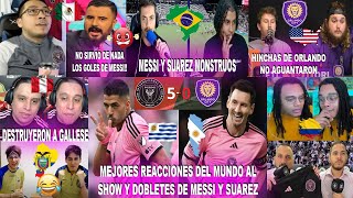 MEJORES REACCIONES DEL MUNDO A LOS DOBLETES DE MESSI Y SUAREZ EN INTER MIAMI 50 ORLANDO CITY [upl. by Adnarem]