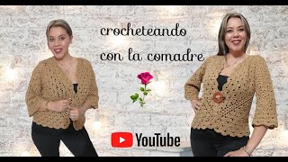 ⭐⭐⭐⭐⭐tutorial chaqueta a crochet parte 1crocheteando con la comadre [upl. by Grigson]