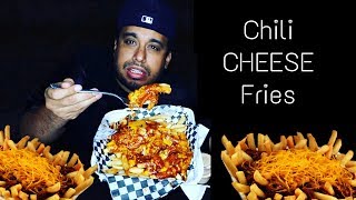 Eating Chili Cheese Fries N Mexican Food MUKBANGSocial Eating Show  CHEESY FRIES  Chili Fries [upl. by Nollad]