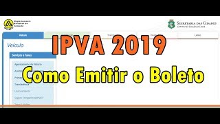 IPVA 2019 CE  Como consultar e emitir o boleto Simples e Fácil [upl. by Iadrahs]