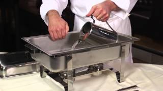 Setting Up a Chafing Dish for Buffet Service [upl. by Ttocs]