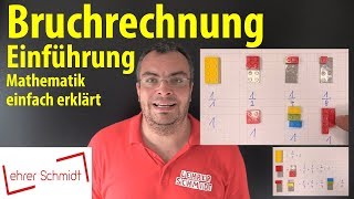 Bruchrechnung  eine ganz einfache Einführung  Lehrerschmidt  einfach erklärt [upl. by Sillad628]