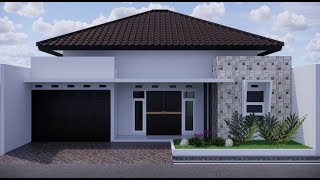 Tutorial Sketchup Pemula Membuat Desain Rumah Minimalis 10x12 meter [upl. by Garzon268]