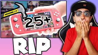 25 MORE WAYS TO BREAK A SWITCH LITE Plainrock124  Reaction [upl. by Ahsimek]