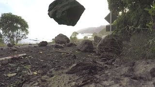 Landslide and rockfall during Kaikoura Earthquake aftershock [upl. by Masera]