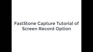 FastStone Capture Tutorial of Screen Record Option  Tech Ka Tek [upl. by Abram196]