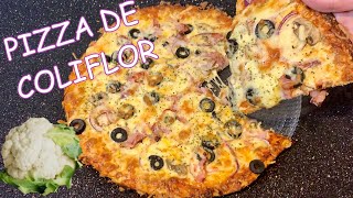 PIZZA DE COLIFLOR CRUJIENTE 🍕🍕PIZZA PARA BAJAR DE PESO ketorecipes keto pizzalover [upl. by Cumings129]