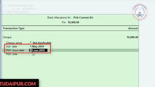 PostDated Voucher Entries in Tally ERP 9Learn PDC Cheque Management in Tally Accounting [upl. by Yerkovich]