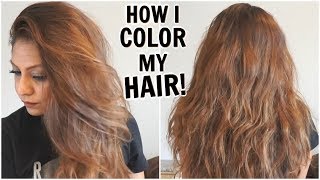 How I Dye My Hair Light Golden Brown at Home│How I Color My Hair From Dark To Light│DIY Root Touchup [upl. by Viddah]