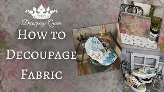 How to Decoupage on Fabric With Decoupage Rice paper  Tutorial [upl. by Eilahs775]