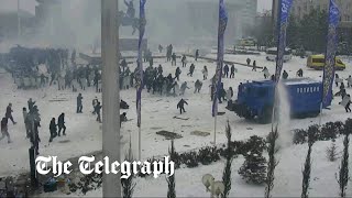 Kazakh police release footage of violent clashes with protesters [upl. by Lael]