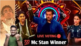 Bigg Boss 16 Winner Mc stan 💯 BB16 Finale LIVE VOTING Priyanka Shiv priyanka Shalinsalman khan [upl. by Ahtoelc812]