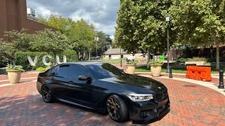 Leaving college campus in my stage 3 bmw 540i  Crazy reactions [upl. by Dowski]