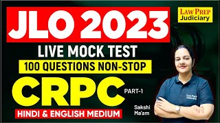 JLO 2023 Live Mock Test Series  100 NONSTOP CRPC Questions to Solve  PART 1 [upl. by Berrie]