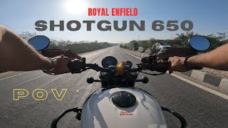 Royal Enfield Shotgun 650 POV ride with rev match downshifts [upl. by Quenna]