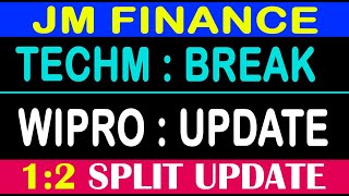 JM FINANCE SHARE NEWS WIPRO SHARE NEWS TECHM SHARE NEWS SPLIT stockmarket [upl. by Saqaw]