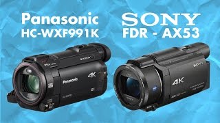 Sony FDRAX53 Vs Panasonic HCWXF991K 4K  Quick specs comparison [upl. by Longawa837]