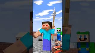 HELP Herobrine Throw SPEAR VS Notch VS Mario VS Luigi in Minecraft minecraft viral shorts [upl. by Rhee]