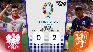 POLONIA  PAÍSES BAJOS  UEFA EURO 2024™  GRUPO D  FASE DE GRUPOS  EA SPORTS FC 24™ [upl. by Ettennal]