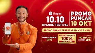 Promo Puncak 10 Oktober Shopee 1010 Brands Festival  100 Brand Diskon 50 [upl. by Wolfgram]