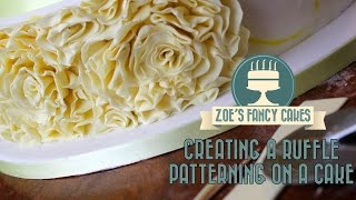 Creating a ruffle patterning on a cake How To Cake Tutorial [upl. by Nellahs623]