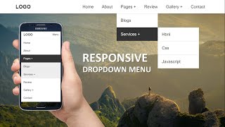 Simple Responsive Dropdown Navigation Menu Using Pure HTML And CSS Only [upl. by Ikey]